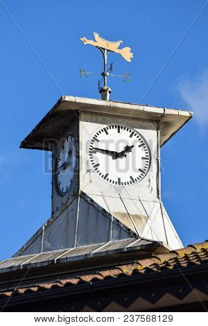 The Clock Tower Above The Tourist Information Office In Bournemouth