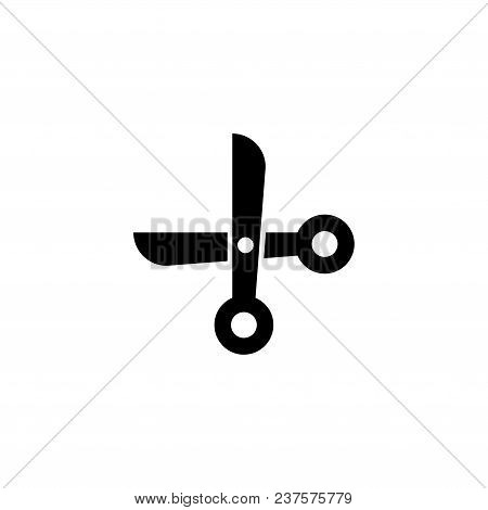 Scissors. Flat Vector Icon. Simple Black Symbol On White Background