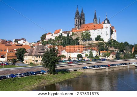 Meissen, Germany - September 06, 2010: Cityscape Of Meissen In Germany With The Albrechtsburg Castle