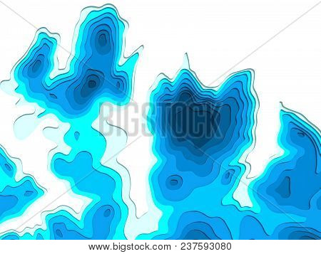 3d Model Of Topographic Map. 3d Rendering, Abstract Topographic Background. Sea Depth. The Concept O