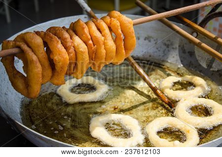 Street Food Preparation - Traditional Peruvian Sweets Picarones