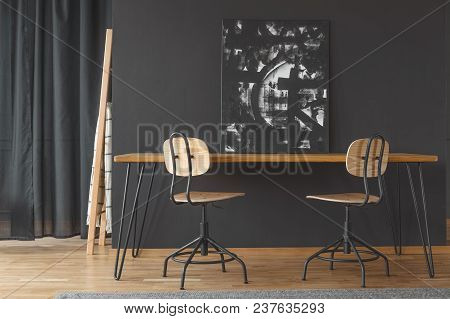 Black Painting On Dining Table