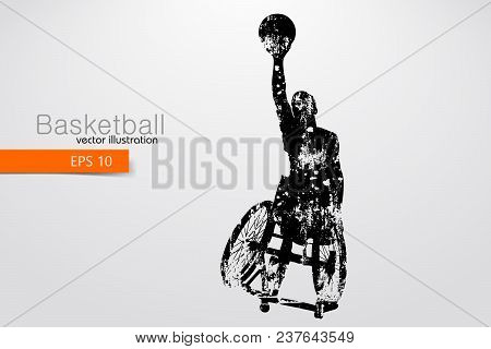 Basketball Player Disabled. Text On A Separate Layer, Color Can Be Changed In One Click. Vector Illu