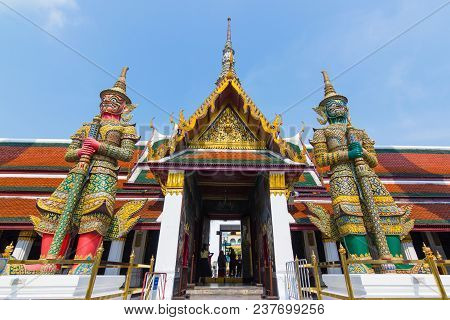 Bangkok Thailand :- March 24, 2018:- Wat Phra Kaew ,temple Of The Emerald Buddha Full Official Name 