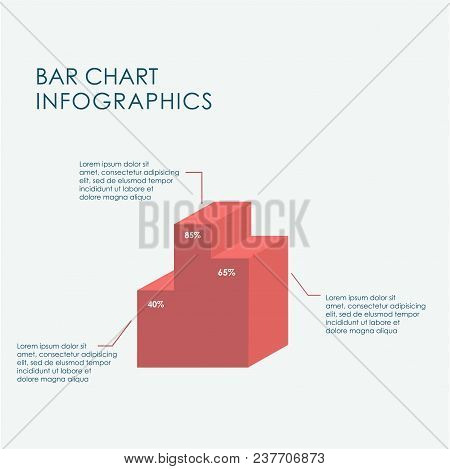 Bar Chart Infographics Elements 3d Vector Flat Design, Business Elements, Template