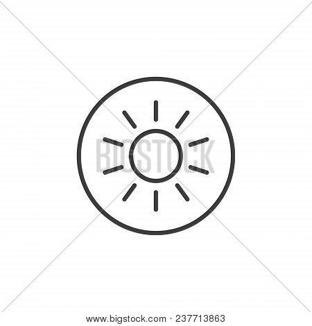 Black And White Sun Icon In The Round Frame