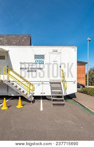 Northampton, Uk - Apr 05, 2018: Northampton Nhs Trust Breast Screening Mobile Unit Service At Danepr