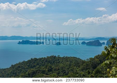 Aerial View Of Ao Nang Coastine In Krabi Province, Thailand