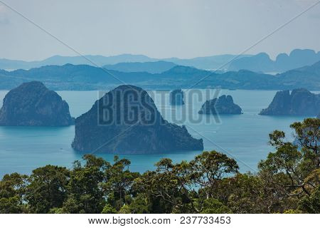Aerial View Of Ao Nang Coastine In Krabi Province, Thailand