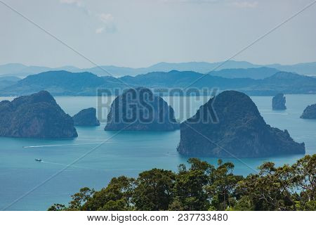 Aerial View Of Ao Nang Coastine In Krabi Province, Thailand