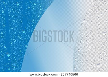 Vector Blue Wet Realistic Background Template For Windows Cleaning Ad