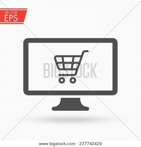 Ecommerce Web Internet Icon. Online Sale Shopping Symbol. Internet Business Commerce Illustration. M
