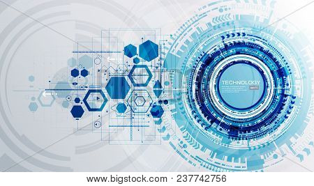 Abstract Technological Background With Various Technological Elements. Structure Pattern Technology 