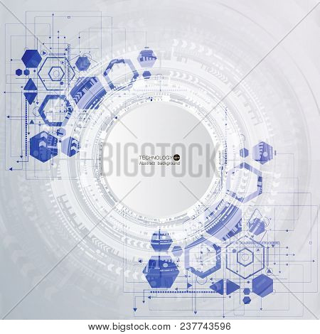 Abstract Technological Background With Various Technological Elements. Structure Pattern Technology 