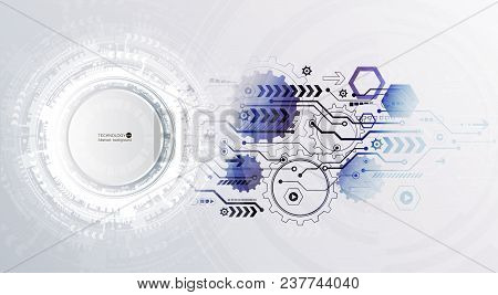 Abstract Technological Background With Various Technological Elements. Structure Pattern Technology 