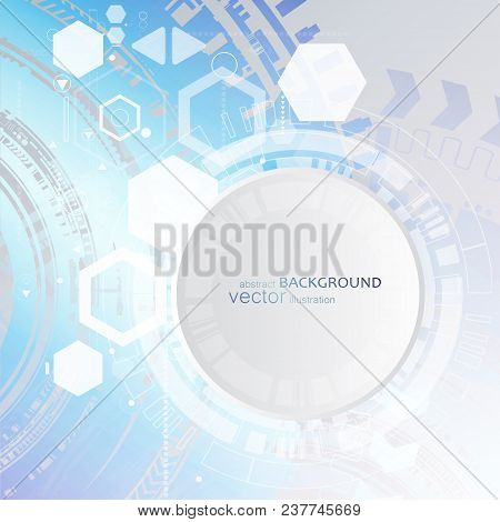 Abstract Technological Background With Various Technological Elements. Structure Pattern Technology 