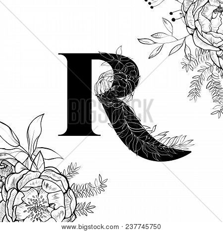 Laser Cut Template. Initial Monogram Letters. Filigree Cutout Pattern. Vector Illustration. Fancy Fl