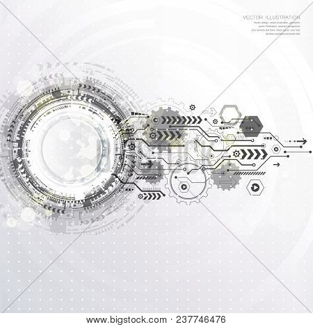 Abstract Technological Background With Various Technological Elements. Structure Pattern Technology 