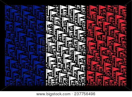 France State Flag Mosaic Composed Of Triangle Flag Pictograms. Vector Triangle Flag Items Are United