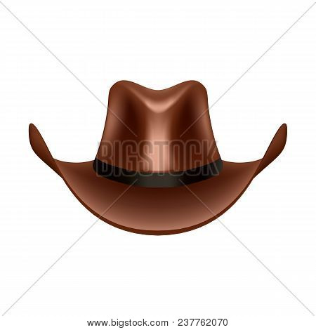 Cowboy Hat Vector Illustration. Stetson Realistic Icon.