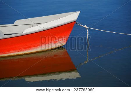 Vintage Retro Classic Old Sailboat On A Water Background. Travel, Vacation, Voyage, Adventure, Fisch