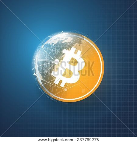Networks - Business And Global Financial Connections, Cryptocurrency, Bitcoin Trading, Online Bankin