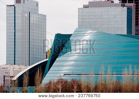 Astana, Kazakhstan - April 26, 2018: Kazakhstan Central Concert Hall In Astanal