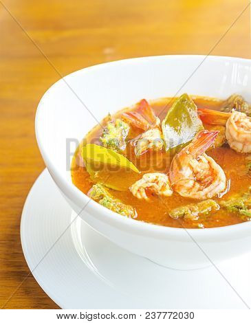 Shrimp And Egg Sour Soup (gaeng Som), Delicious Thai Food