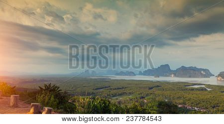 Beautiful sunset at Samet Nangshe Viewpoint. Thailand