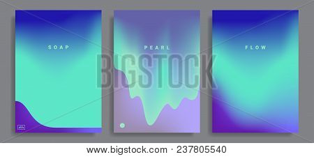 Set Of Poster Covers With Color Vibrant Gradient Background. Trendy Modern Design. Vector Templates 