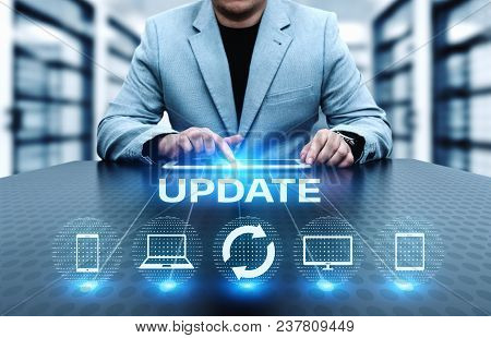 Update Software Computer Program Upgrade Business Technology Internet Concept.