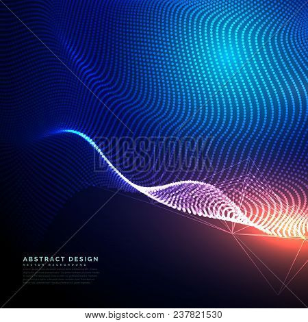 Abstract Technology Background Composed Of Dots Mesh