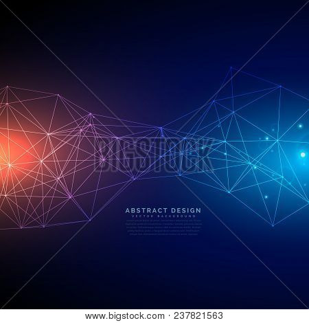 Digital Technology Background Made With Lines Mesh