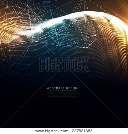 Technology Wavy Background Made With Particles Array