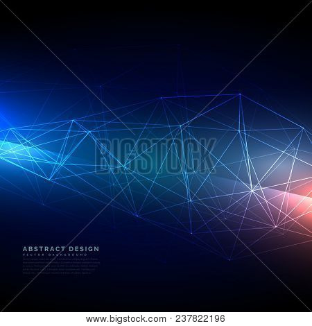 Abstract Technology Wireframe Mesh In Digital Style