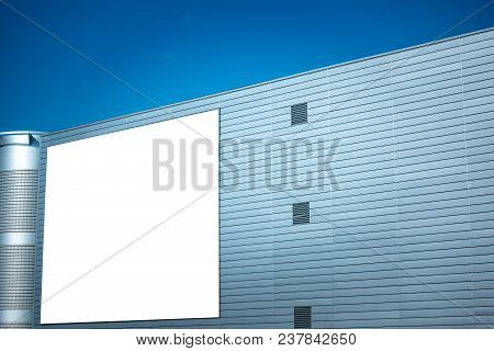 Mock Up. Blank Vertical Billboard, Poster Frame, Advertising On The Wall.