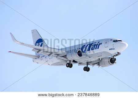 Novyy Urengoy, Russia - April 21, 2018: Utair Boeing 737 Arrives To The Novyy Urengoy International 