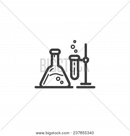 Black And White Frameless Icon Of Chemical Beakers