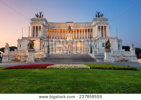 Rome. Cityscape Image Of The Monument Of Victor Emmanuel Ii, Venezia Square, In Rome, Italy During S