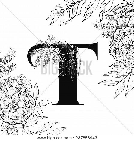Laser Cut Template. Initial Monogram Letters. Filigree Cutout Pattern. Vector Illustration. Fancy Fl