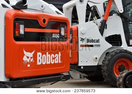 Vilnius, Lithuania - April 25: Bobcat Heavy Duty Equipment Vehicle And Logo On April 25, 2018 In Vil