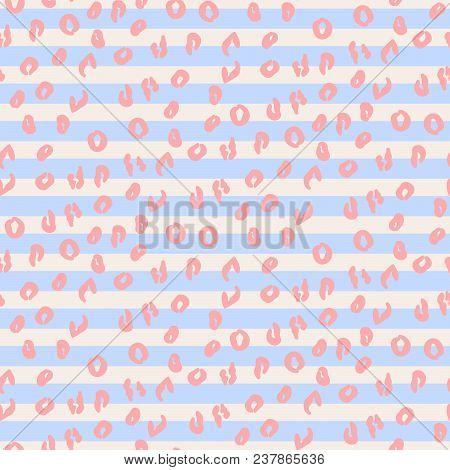 Abstract Seamless Blue Particles Vector Pattern. Repeat Simple Texture Background.