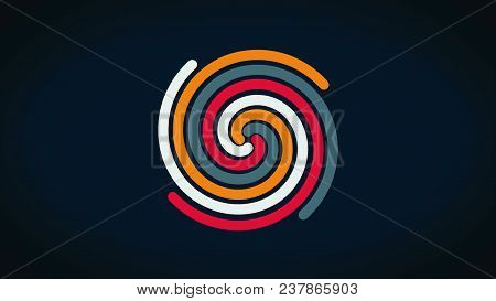 Spiral Glowing Effect Abstract Circular Color Trails, Abstract. Colored Spiral With Woven Lines In T