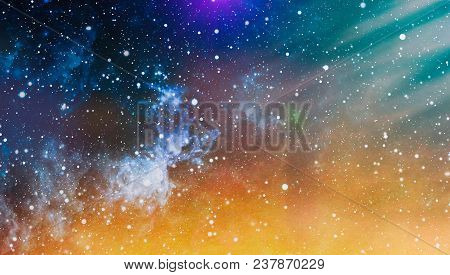 Deep Space Background With Stardust And Shining Star. Milky Way Cosmic Background. Star Dust And Pix