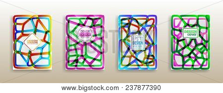 Colorful Mosaic Covers Design. Geometric Shapes Brochure Template Layout. Surface Geometric Gradient