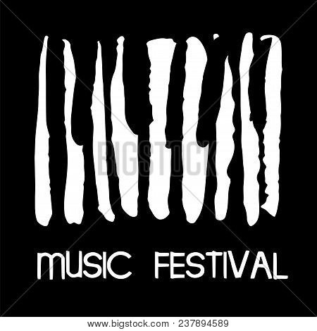 Grunge Black And White Piano Keyboard. Stock Vector Illustration For Poster, Music Performance, Jazz