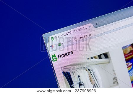 Ryazan, Russia - April 16, 2018 - Homepage Of Ameblo Website On The Display Of Pc, Url - Ameblo.jp