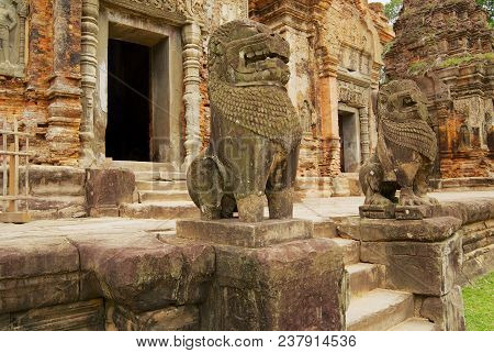 Siem Reap, Cambodia - August 10, 2008: View To The Entrance To The Ruins Of The Preah Ko Temple In S