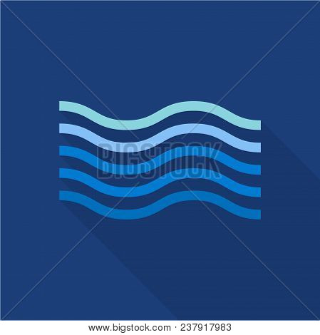 Wave In Sea Icon. Flat Illustration Of Wave In Sea Vector Icon For Web