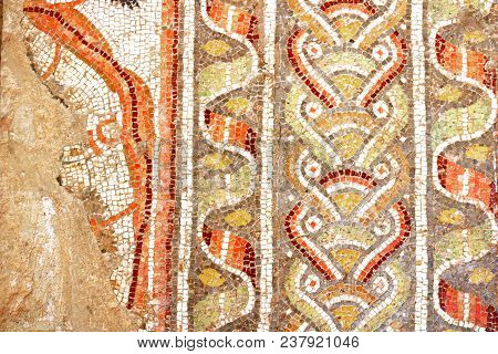 Fifth-century Mosaic Exterior Wall Of St. Stephen's Church Of Beit Jimal (or Beit Jamal) Catholic Mo